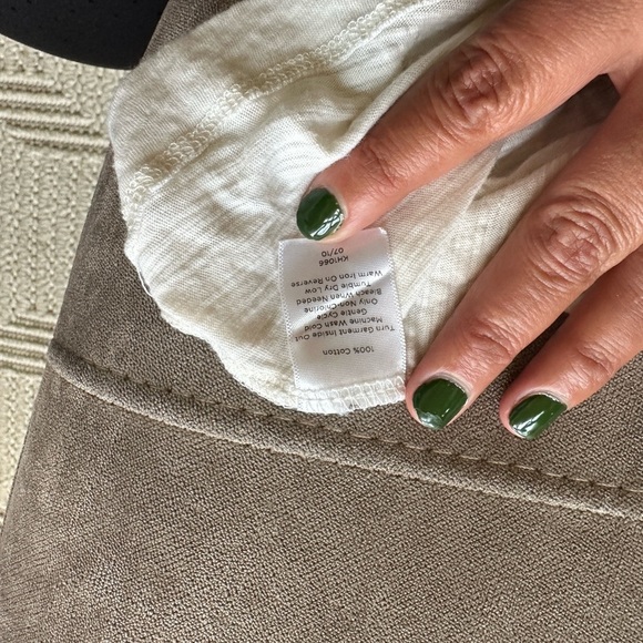 Talbots Ivory V-Neck Blouse with Branch Design - Picture 7 of 7